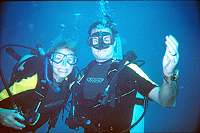 Jon, Stacy and Pilu in the hands of caption on the way out to our last 2 dives for certification.